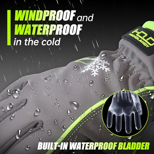 Image of HANDLANDY Winter Work Gloves, 3M Thinsulate Waterproof Insulated Gloves, Warm Ski Glove for Shoveling Snow Outdoor, Gifts for Men Women