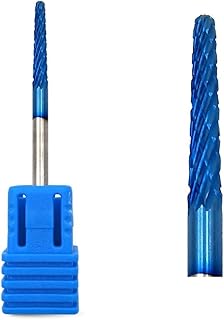 TONUSA yaoqijie Broca for uñas de carburo de tungsteno Azul 3/32, Brocas rotativas for manicura, Accesorios for Taladro, Herramientas de Corte for fresado de uñas Lasting (Color : 08S(B))