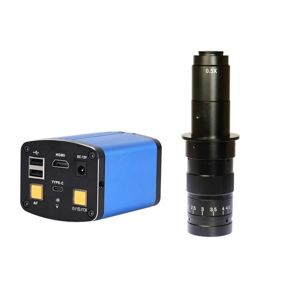 Microscope HDMI 1080P 60FPS Type-C IMX307 Industrial Autofocus Measuring Video Microscope Camera C Mount U Disk Recorder Soldering(180X Lens)