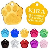 Medaglietta Per Cane A Forma Di Zampa Personalizzata - Alluminio Lucido Con Incisione - Foto 3