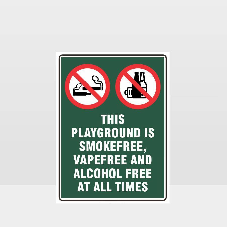 Prohibition This Playground Is Smoke Vape And Alcohol Free Sign (A1435) Metal Tin Signs 8 x 12 Inches Safety Caution for Indoor or Outdoor