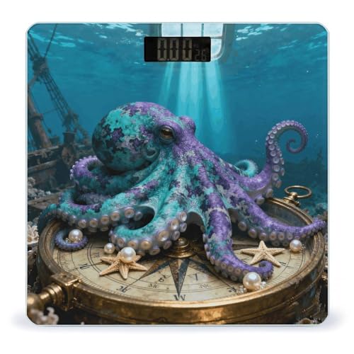 Báscula digital de baño Octopus Shipwreck Compass 400 lb miniatura 1