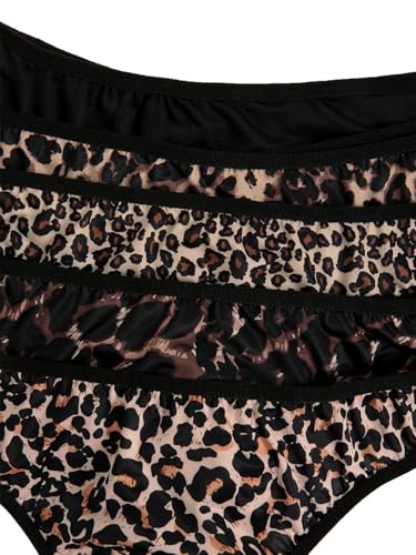 Image of BEAUDRM Women's 5 Sets Matching Bra and Panty Set Polka Dots Print Lingerie Set Triangle Bralettes and Low Rise Thong Set