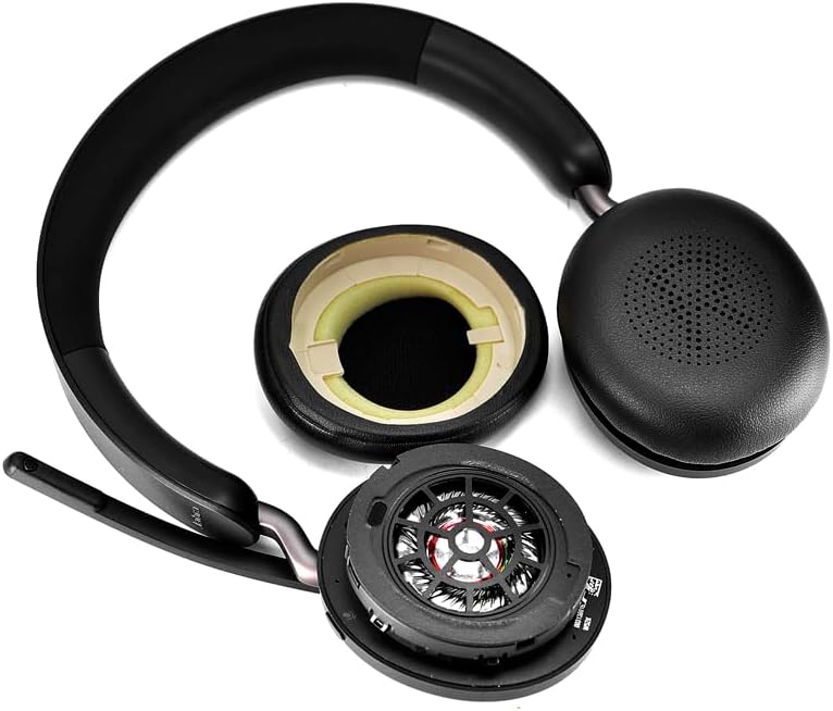 45H Ear Pads - defean Replacement Ear Cushion Cover Compatible with Jabra Evolve2 65 (65MS 65UC USB) / Evolve2 40 (40UC 40MS USB) / Elite 45h On-Ear Wireless Headset,Softer Protein Leather (Black) - Image 4