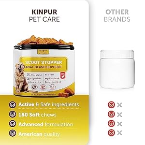 Scoot Stopper Soft Chews - Fiber for Dogs - Dog Anal Gland and Digestion Support - Anal Gland Chews with Pumpkin and Psyllium Husk - 180 Chewables for Dog Digestive Health Scoot Stopper Soft Chews – Fiber for Dogs – Dog Anal Gland and Digestion Support – Anal Gland Chews with Pumpkin and Psyllium Husk – 180 Chewables for Dog Digestive Health