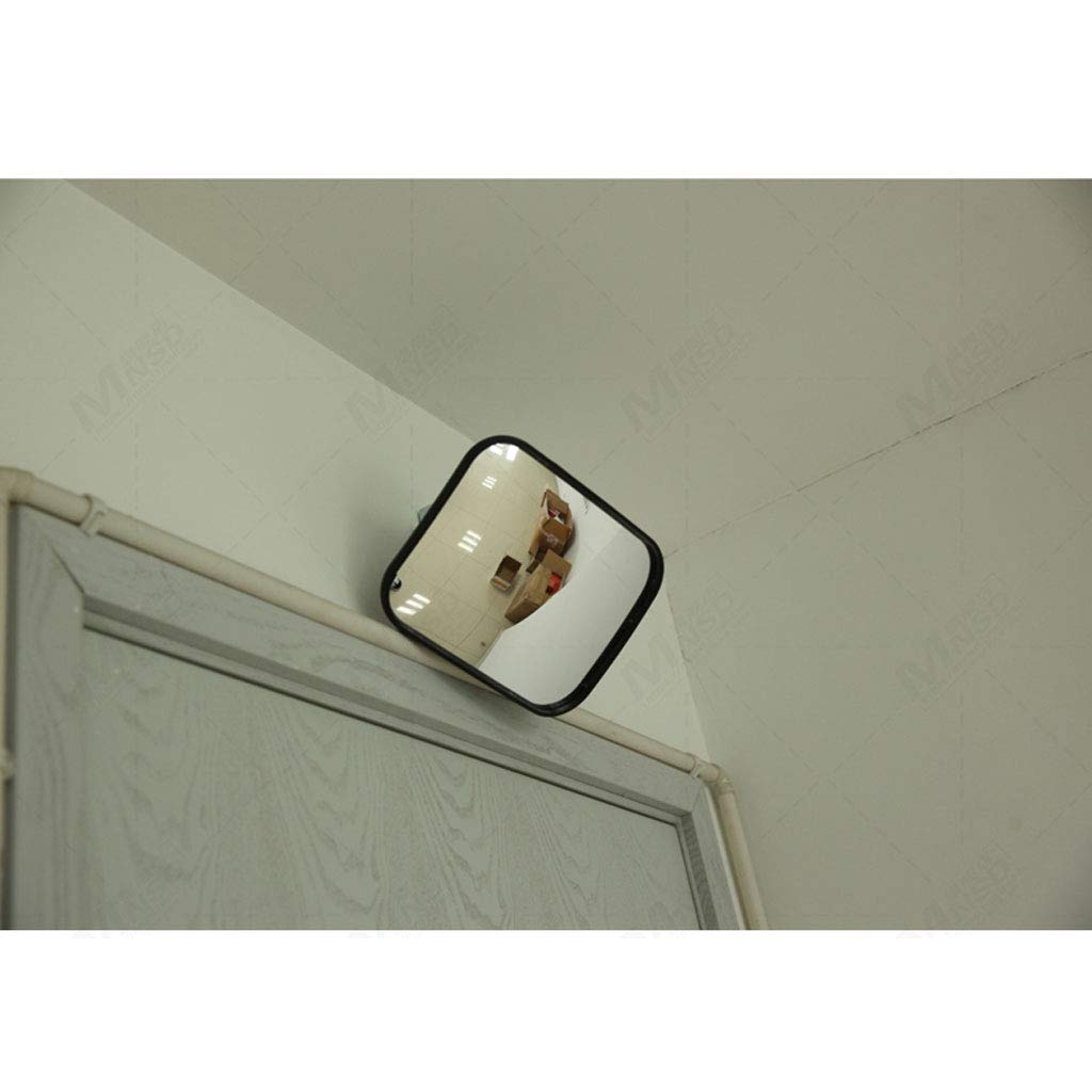 Miroir de Sécurité Convexe Rectangulaire, Miroir Observation intérieur Grand Angle HD, Surveillance Magasin Commerce Entrepôt Bureau, Noir, 24 x 18 cm