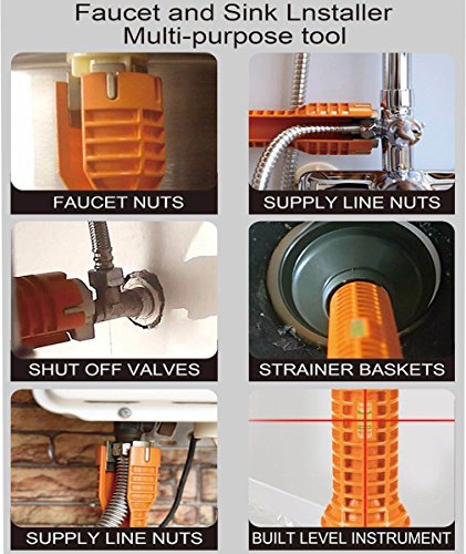 Wrench (Supply nuts/Shut off valves/Strainer Baskets/Supply Line Nut/Faucet Nuts) Faucet and Sink Installer- Toilet Bowl/Sink/Bathroom/Kitchen Plumbing and more. Repair and Installation Tools