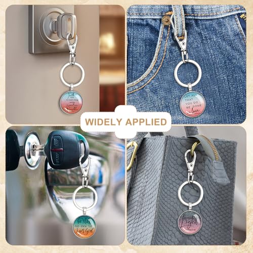 Image of Fumete Christian Keychain Bulk Bible Verse Religious Scripture Quote Inspirational Key Rings Gift for Women Men Church Pastor