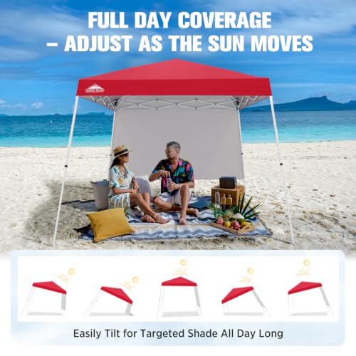 EAGLE PEAK 10x10 Pop Up Canopy Tent, Compact Canopy, Red by EAGLE PEAK - Used condition - Image 6