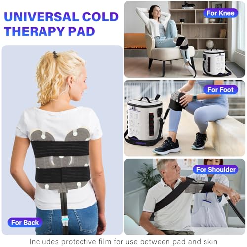 Cold Therapy Machine, Portable Ice Therapy Machine with Programmable Timer for Knee After Surgery, Cryotherapy Freezer Set for Knee, Shoulder, Ankle - Reusable and Wearable Adjustable
