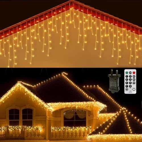 CERIAL 20M 540LEDs Eisregen Lichterkette Außen Weihnachten Lichterketten mit Timer,Lichtervorhang Eiszapfen Lichterkette Weihnachtsbeleuchtung mit...