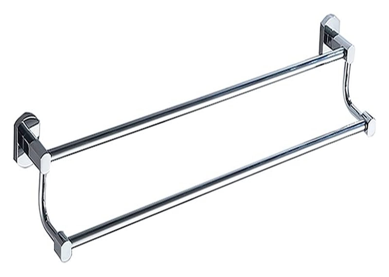 WNJJ Double Towel Bar with Copper Chrome Polished Finish for Bathroom Towel Rail Hanger Rack Shelfs with Adhesive Resistance