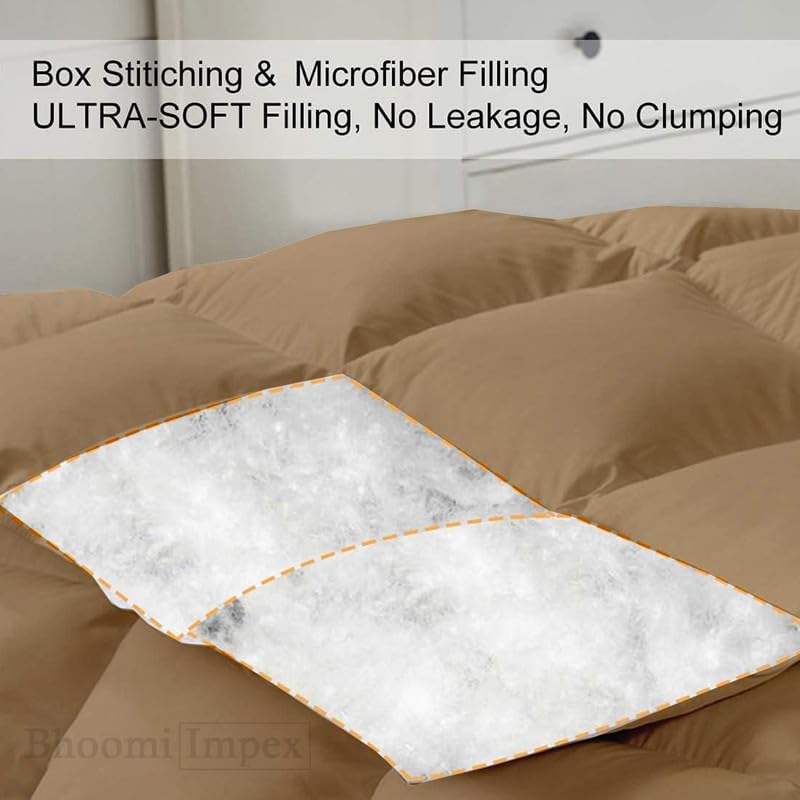 Image of Down Blanket, Extra Lightweight Summer Comforter for Double Bed | 100 GSM Ac Comforter Super Soft Fluffy ComforterDouble Bed Comforter | Dohar | Duvets |Soft Microfiber Fabric (100 GSM, Taupe)