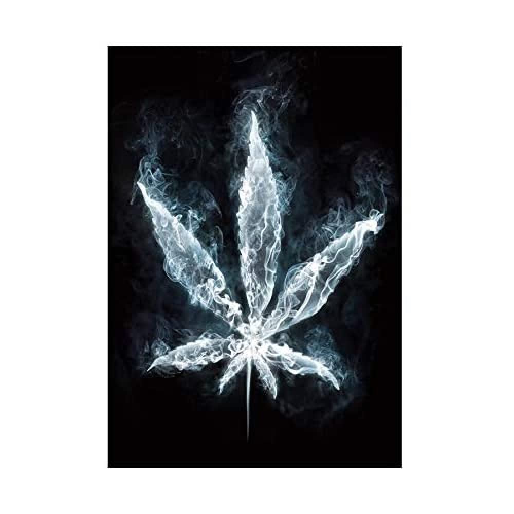 Wee Blue Coo Painting Illustration Cool Weed Marijuana Smoke Leaf Wall Art Print