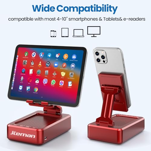 Image of JTEMAN Bluetooth Speaker with Cell Phone Stand,Gifts for Men Tech Gadgets