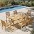 HERA'S HOUSE 7 Pieces Outdoor Dining Set, Expandable Wooden Patio Table Chairs, Acacia Wood Furniture with Rectangular Table for Backyard Garden Lawn Deck