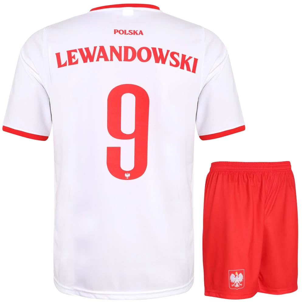 Polen Lewandowski Fußball Trikot Set - Kinder und Erwachsene - Jungen - Herren - Sportsachen - Geschenke - Sport t Shirt - Sportbekleidung
