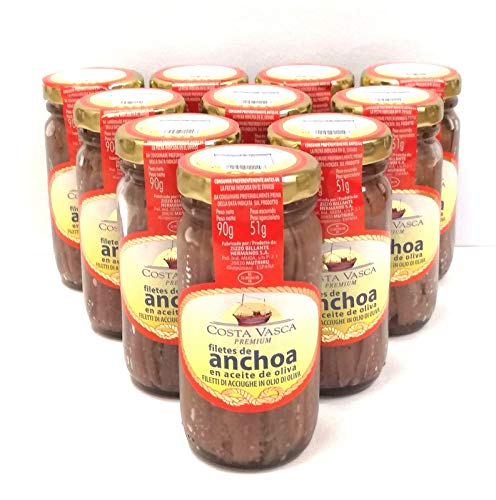 Anchoas Mar Cantábrico en Aceite de Oliva COSTA VASCA - 90g - [10 unidades]