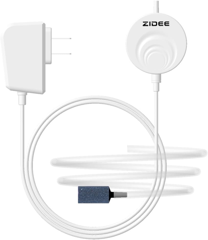 High Efficiency Energy Saving Quiet Aquarium Air Pump,Ultra Silent Oxygen Air Pump Aquarium Kit for Fish Tank(Up to 15gallon), with Air Stone and Silicone Tube(White)