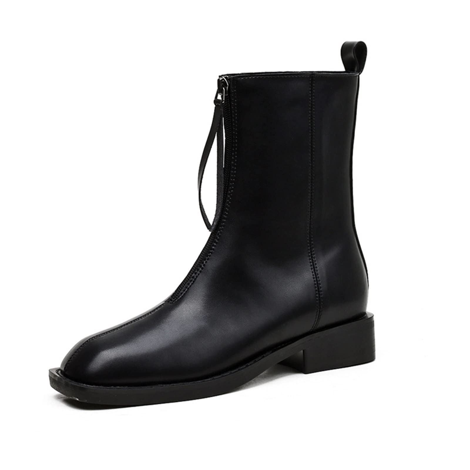 Bottes d'équitation mollet chic et talon épais pour marcher sans douleur