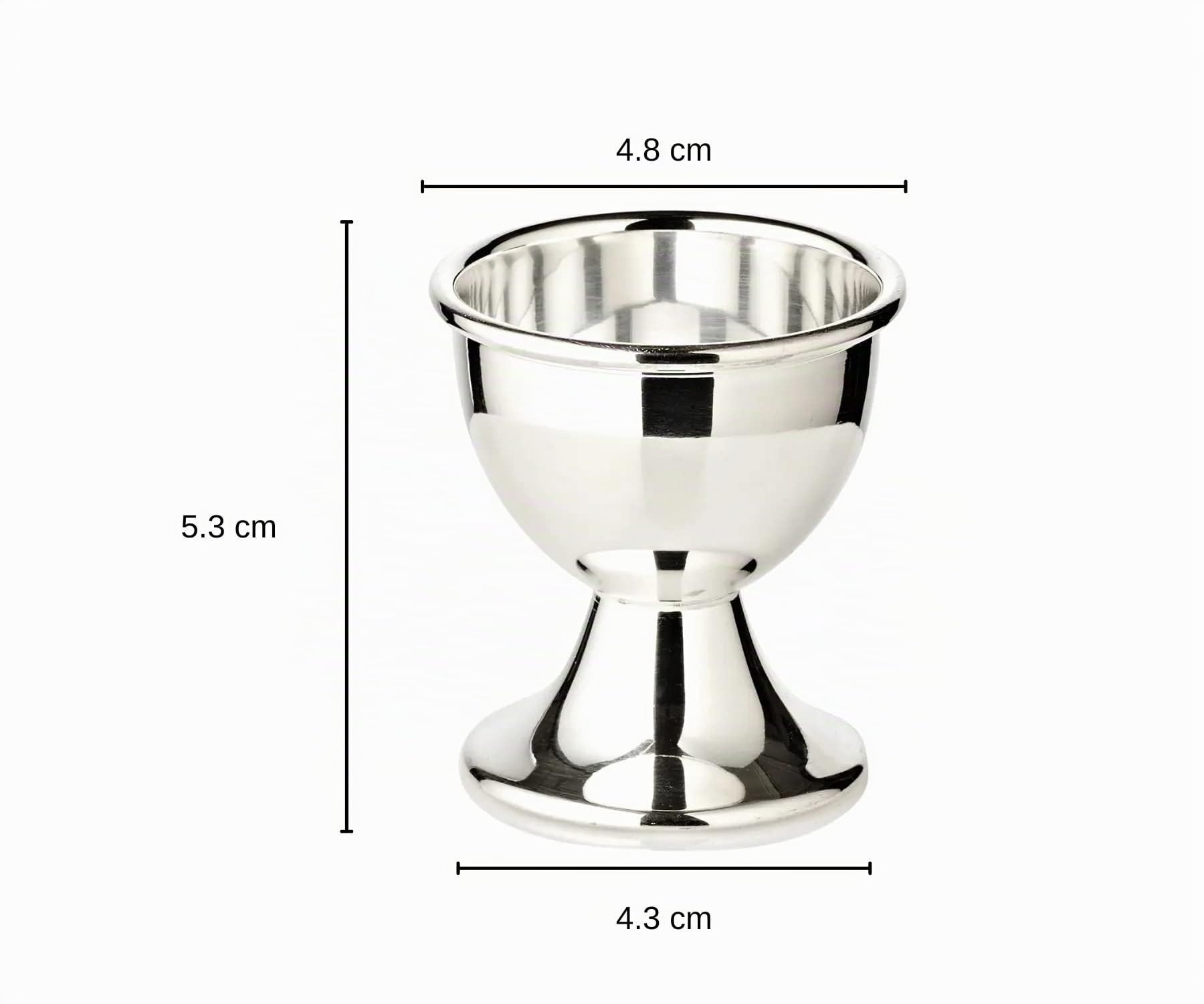 EDZARD Juego de 2 hueveras Classo (altura de 5 cm), color plateado pesado – Juego de vasos para huevos, hueveras plateadas, moderno soporte para desayuno y huevos, hueveras