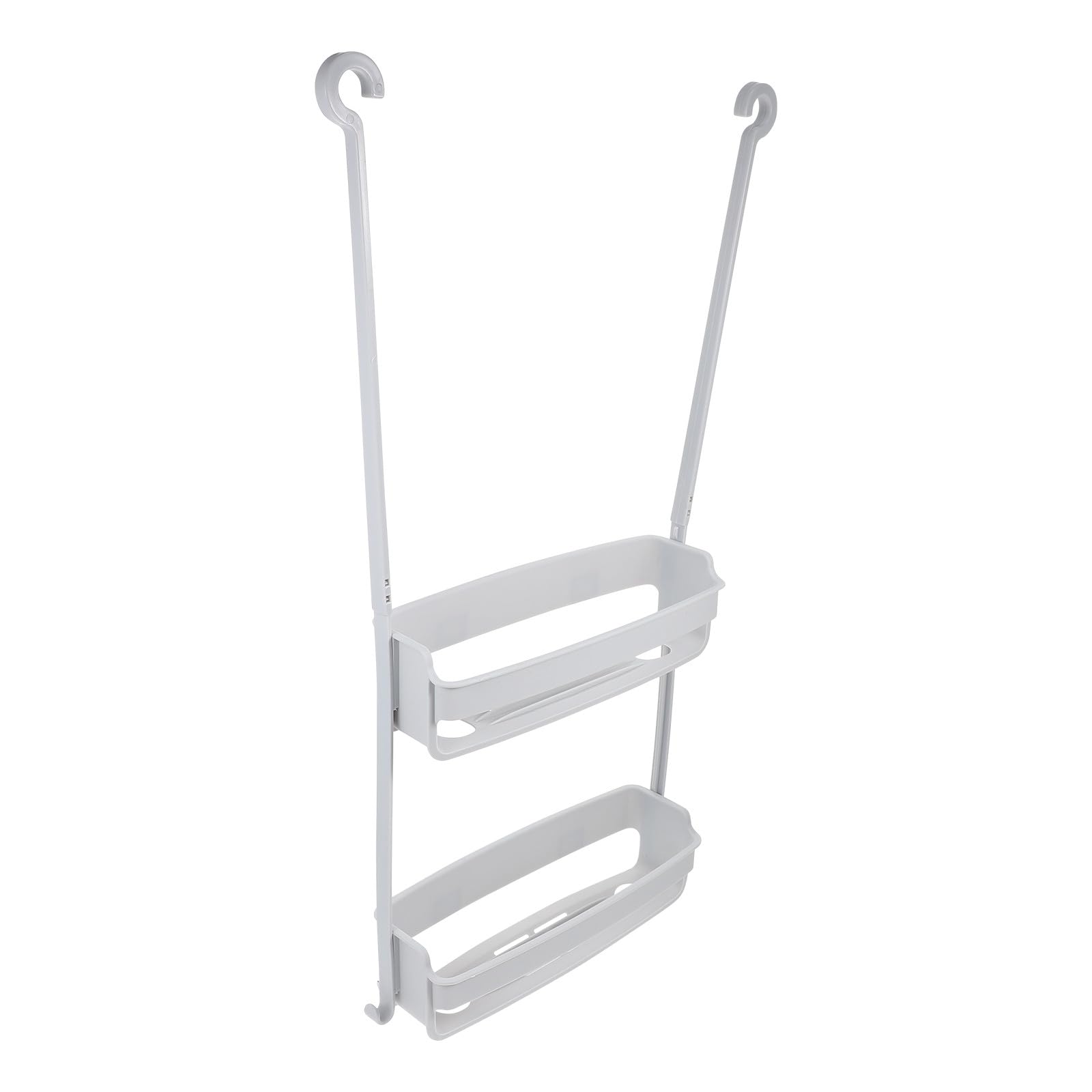 LALAFINA Double-Deck Gray Hanging Bathroom Storage Basket with Hooks Portable Shower Caddy Organizer for Toiletries and Sundries Space-Saving