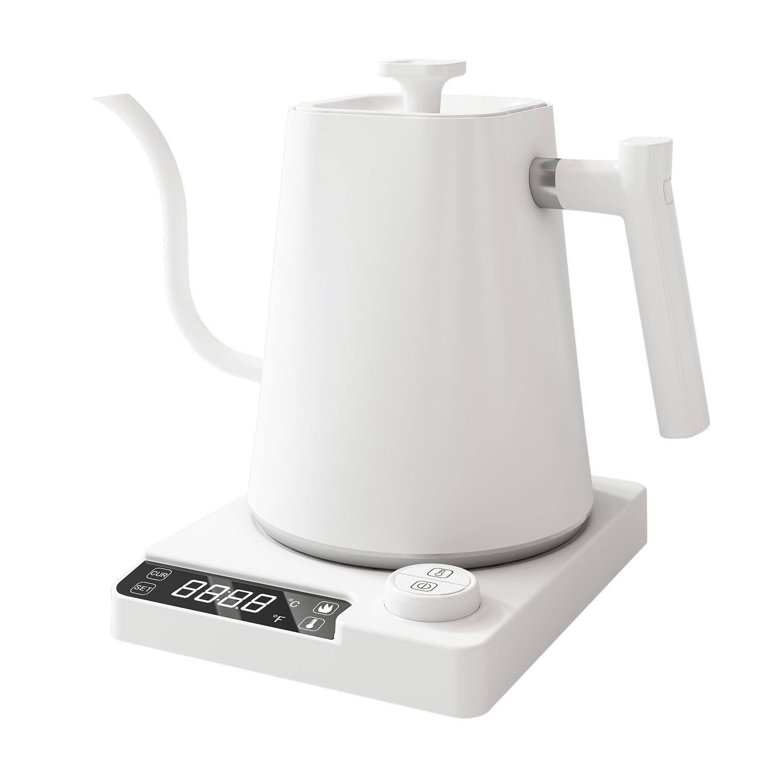 VICBINLY Electric Gooseneck Kettle, Pour Over Coffee and Tea Kettle, 0.9L Tea Kettles, 1200 Watt Quick Heating, Boil-Dry Protection, Temperature Control, White UTKWT02G
