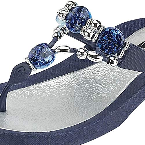 Women's 25542E Expression Beaded Waterproof Molded Sole Beach Thong Sandals Platform2