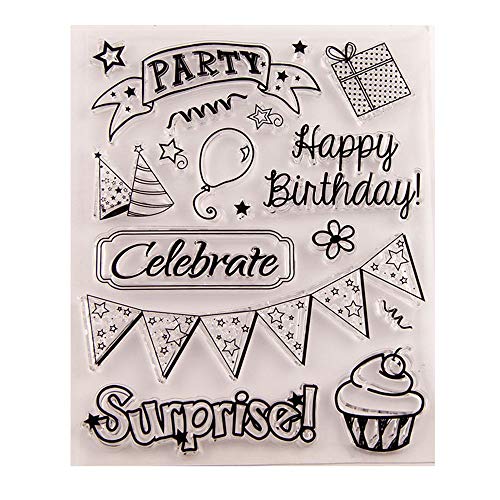 arriettycraft Happy Birthday Balloon Cake Surprise Birthday Party Clear...