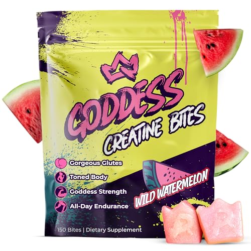 Primal Queen Goddess Creatine Gummies Low-Sugar Chewable Creatine for Women | Booty and Muscle Builder Faster Recovery Strength | High-Potency Wild Watermelon Flavor 150 Bites (5g per Serving)