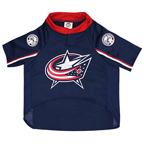 Image of NHL Columbus Blue Jackets Jersey for Dogs & Cats, Large. - Let Your Pet Be A Real NHL Fan!