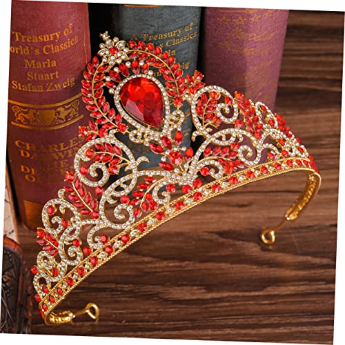 Couronne baroque rouge de mariage : diadème rétro d'exception - 2