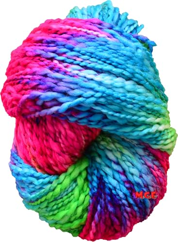 Image of M.G ENTERPRISE Knitting Yarn Thick Chunky Wool, Sumo Blue Lily 400 gm Best Used with Knitting Needles-AE Art-HBB