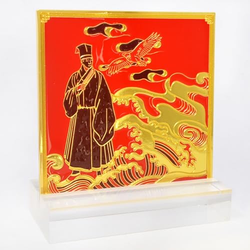 Feng Shui Scholar with Eagle Plaque Home Office Decor Wealth Porsperity Success Statue New Year W5481, Red, 3.14 * 1.37 * 0.59 inches - Image 2