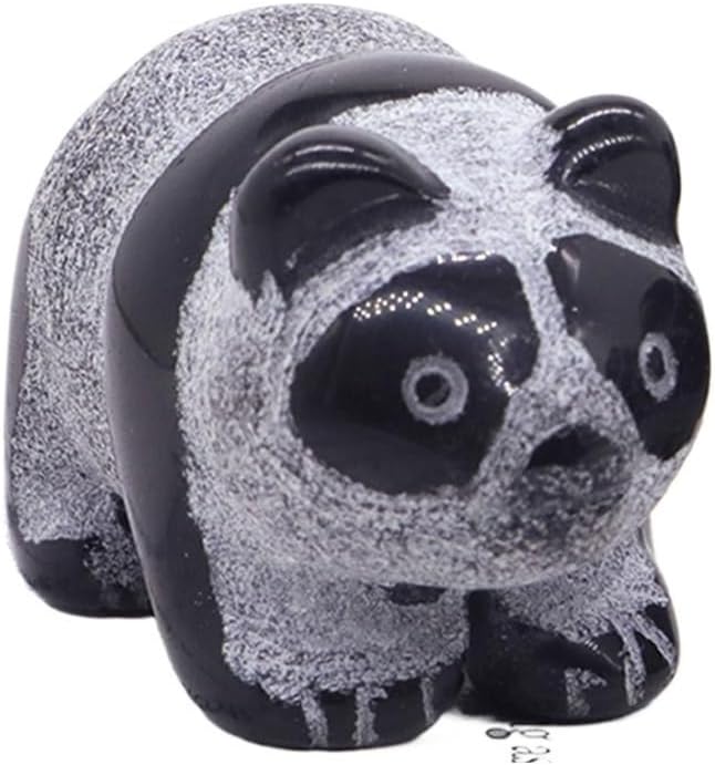 Crystal Obsidian Bear Panda Statue Crystal Animal Craft Small Ornament Home Decor Gift (Size : 3pcs)