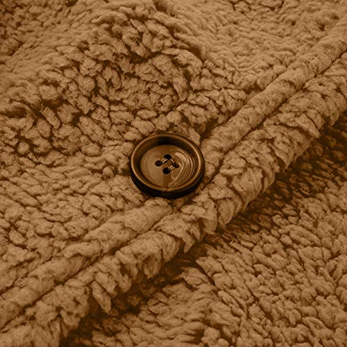 PIFAME Winter Coats for Women Fleece Jacket Warm Casual Coats with Pockets Long Sleeve Button Down Cardigans Sweaters