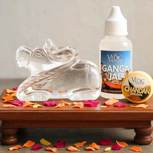 Image of Original Sphatik Nandi (10-20 Gram) | AAA Grade Clear Quartz Crystal Bull Idol | Lord Shiva's Vehicle Basava | Spatika Nandi for Puja, Meditation & Maha Shivratri