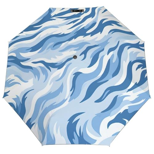 Parapluie résistant au vent compact et manuel imprimé chinoiserie
