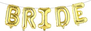 16 inch Multicolor Bride Letter Foil Balloon Wedding Bridal Shower Engagement Hen Party Decor Bachelorette Party Supplies (Bride Gold)