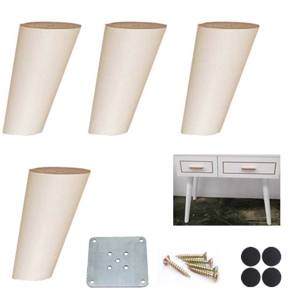 Patas para muebles de cocina y juego de 4 patas de mesa en roble cónico