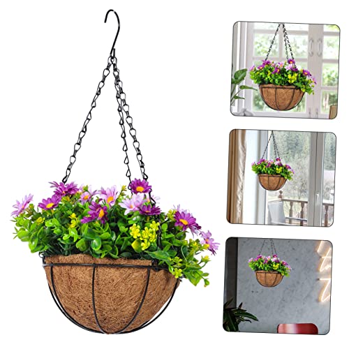 Doitool Flower Pots Outdoor Spring Decor Basket Decor Hanging Planter Basket Table Centerpiece Farmhouse Decors Hanging Basket Gardening Flower Basket Hanging Flowers Basket Flowerpot Coir #TOP7