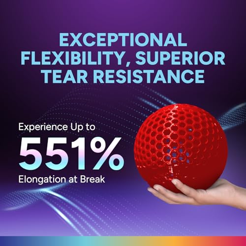 Image of OVERTURE TPU High Speed Filament 1.75mm Flexible Roll, 95A Soft 3D Printer Filament, 1kg Spool (2.2 lbs), Fit Most FDM Printer (HS TPU Translucent Red)