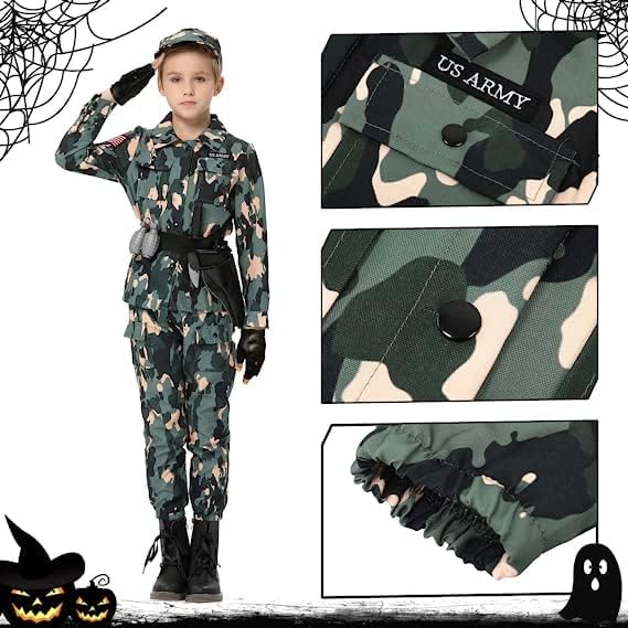 Miniatura 3 de Disfraz de oficial de policía para niños disfraz de policía de policía camisa pantalones sombrero cinturón disfraces de Halloween para niños