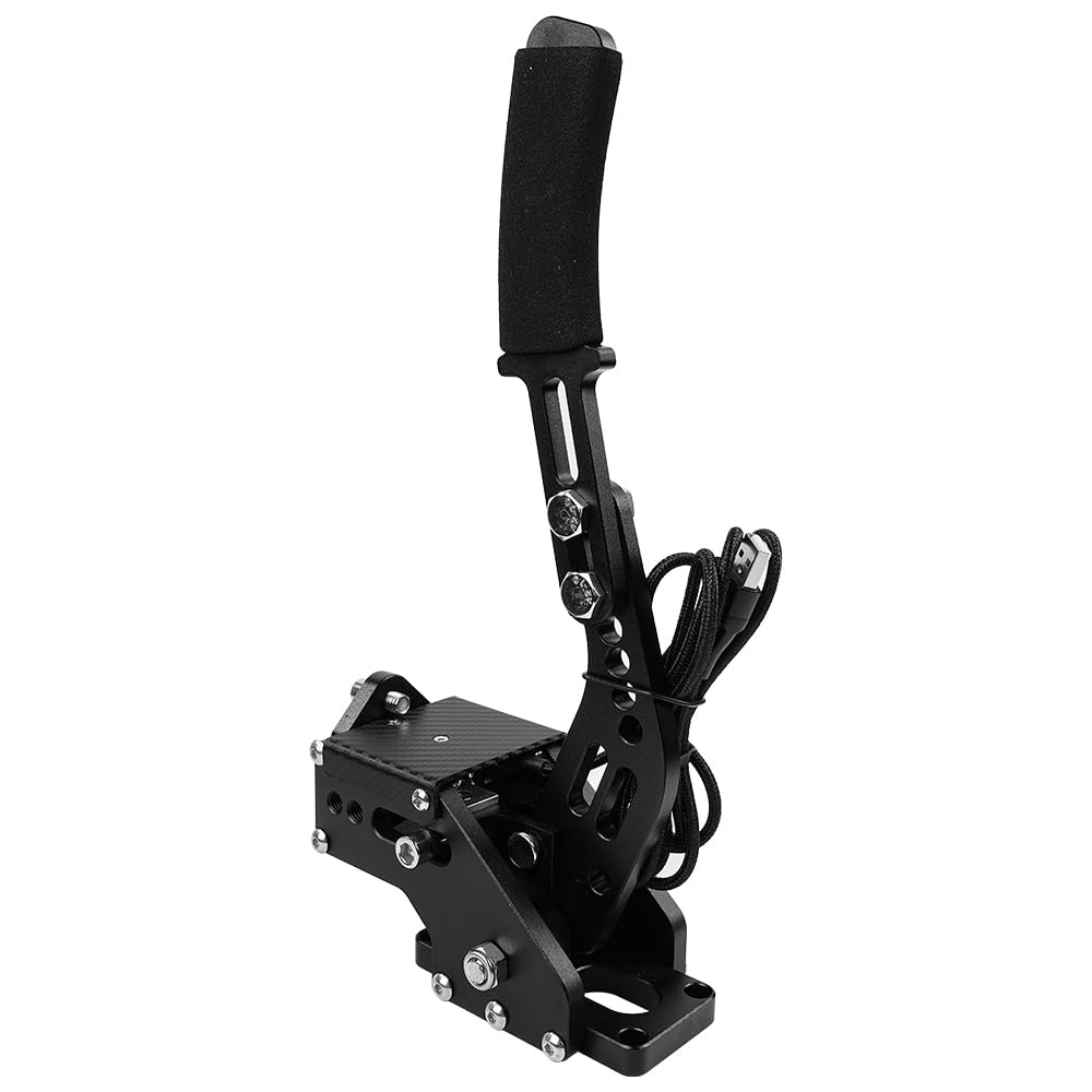 64Bit PC USB Handbrake, Upgrade SIM Racing Games Handbrake dla G25 G27 G29 T500 T300, Wzmocniona sprężyna/Czarny + zacisk