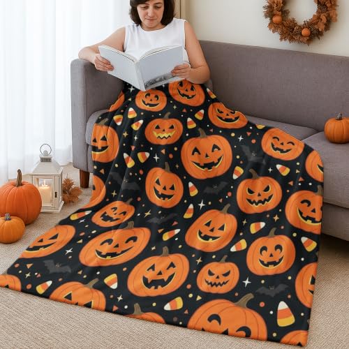 Couverture Halloween en flanelle légère contre les frissons d'automne