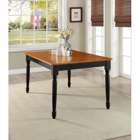 Better Homes Gardens Autumn Lane Farmhouse Dining Table | Black Oak- Easy to Assemble