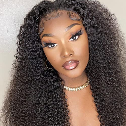 Original Queen Hair Curly Wigs for Black Women Lace Front Wigs with Baby Hair Long Kinky Curly Wig 150% High Density Natural Looking Hair Replacement Wigs 22inches