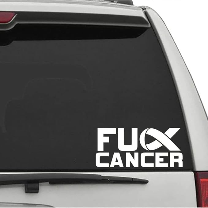 Fuck Cancer Decal Sticker Cancer Awareness Cars Trucks Window Bumper Sticker | White | 6x3in