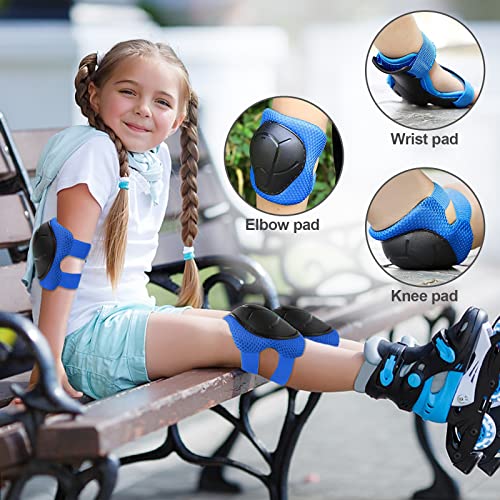 iMoebel Schonerset 6er Protektoren Schützer Set, Inliner Schutzausrüstung Protektorenset Kinder, Knieschoner Ellenbogenschoner Handschoner Verstellbar für Skaten Roller Skateboard