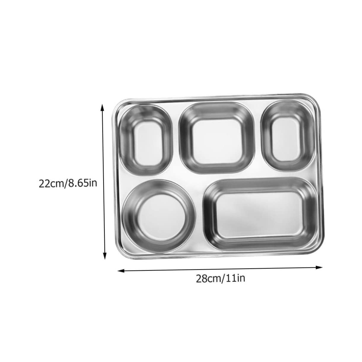 BESPORTBLE 2 Sets Stainless Steel Divided Food Plates Lids for Boys and Girls Camping Hiking Travel